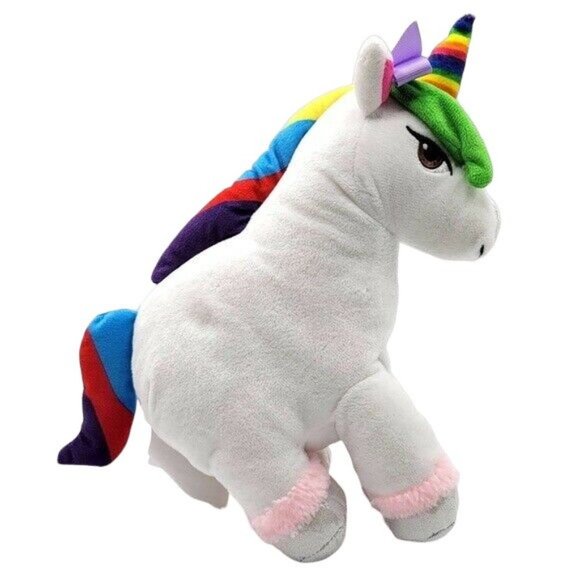 2/$15 Nickelodean JoJo Siwa Unicorn Plush Rainbow 12" Silver Metallic Hooves - Picture 5 of 9